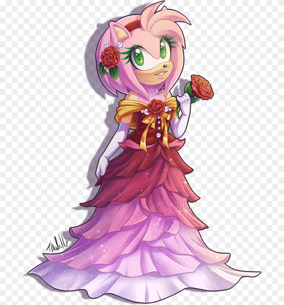 Amy Rose In Bloom Amy Rose Fan Art, Book, Publication, Comics, Adult Png Image