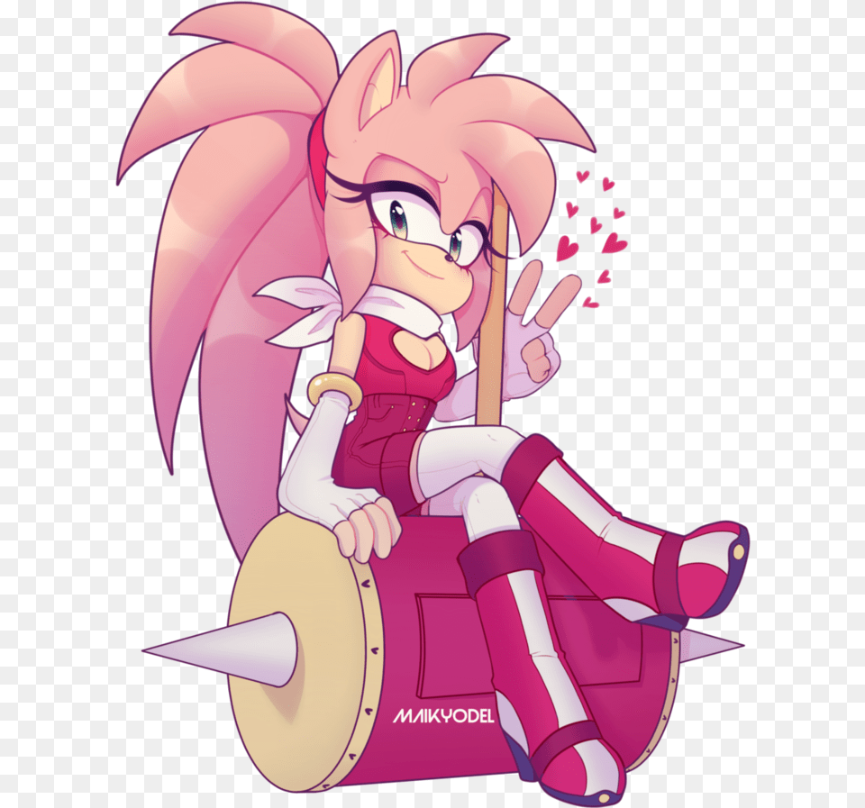 Amy Rose Pink Queen Best Girl From Sonic Amy And Sonic Fan Art, Book, Publication, Comics, Baby Free Transparent Png