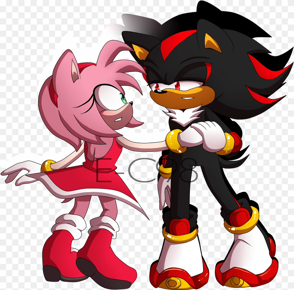Amy Rose Shadow The Hedgehog Tails Sonic The Hedgehog Love Shadow E Amy, Book, Comics, Publication, Baby Png