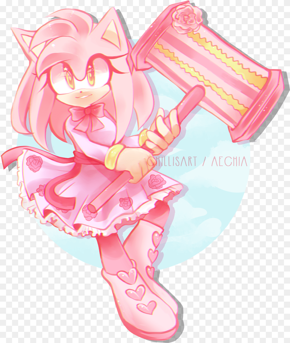 Amy Rose Sonic The Hedgehog Drawn By Spacecolonie Danbooru Amy Rose Chillisart, Book, Comics, Publication, Baby Free Png