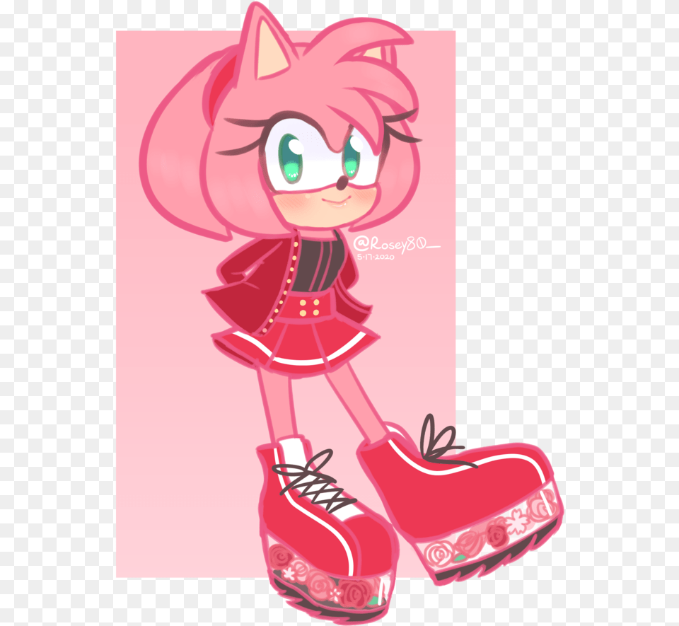 Amy Rose Transparent Platforms Fictional Character, Book, Publication, Shoe, Footwear Free Png Download