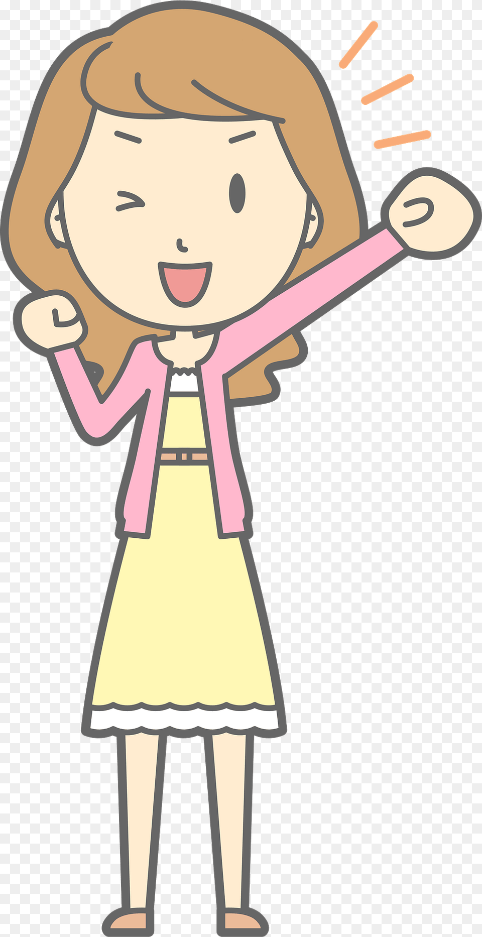 Amy Woman Is Cheering Clipart, Book, Comics, Publication, Person Png Image