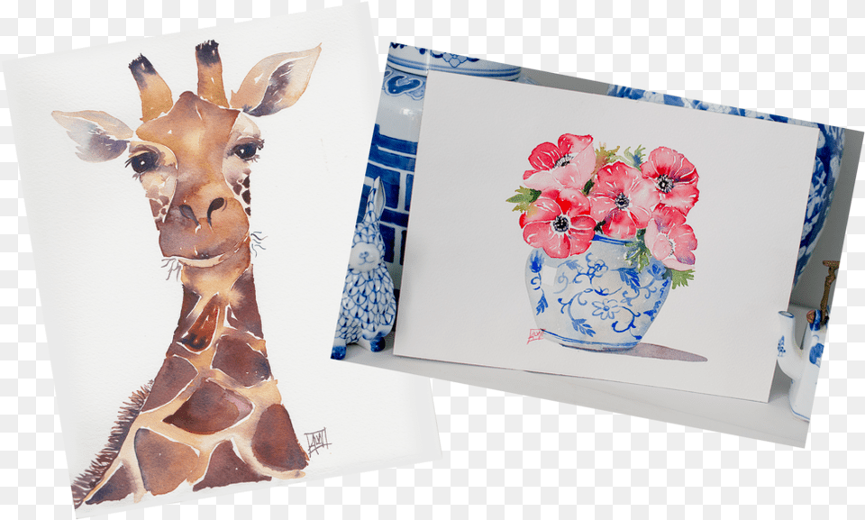 Amy Woods Watercolors Giraffidae, Greeting Card, Envelope, Mail, Art Png