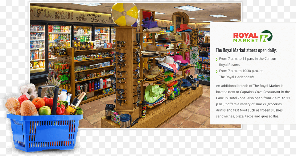 An Additional Branch Of The Royal Market Is Located Grocery Store, Shelf, Shop, Basket, Indoors Png