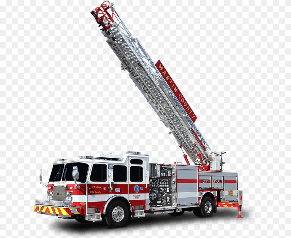 An Aerial Ladder That Steps Up To The Task Fire Truck Aerial Ladder, Transportation, Vehicle, Machine, Wheel Free Transparent Png