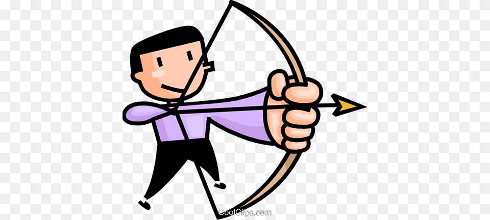 An Archer Taking Aim Royalty Vector Clip Art Illustration, Archery, Bow, Sport, Weapon Png