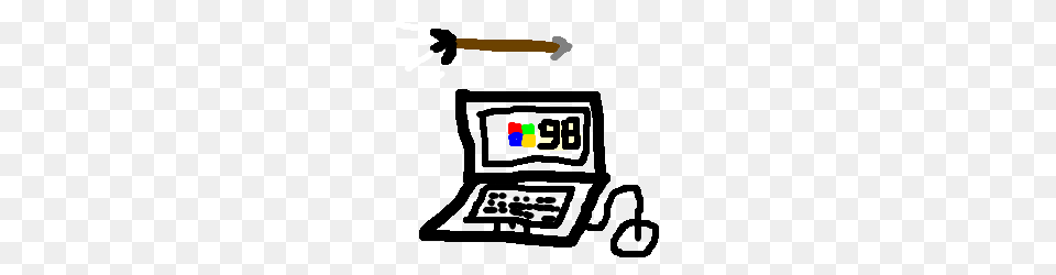 An Arrow Flies Over Windows On A Laptop Drawing, Gauge Png Image