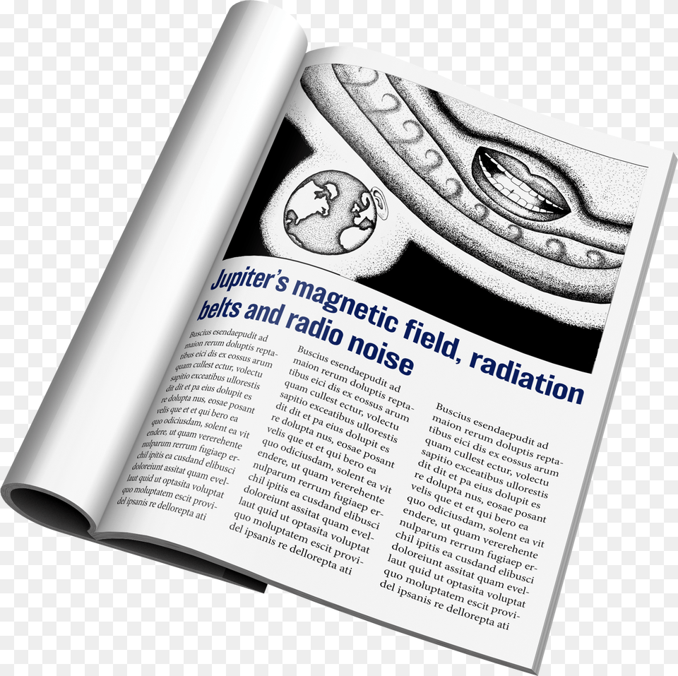 An Article About The Radio Waves Emitted From Jupiter Illustration, Book, Publication, Page, Text Png