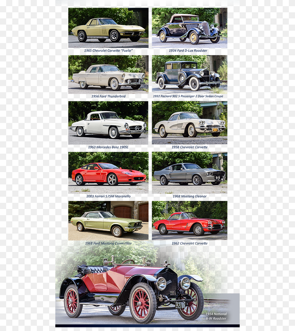 An Assortment Of Some Of The Best Of The Best Classic Antique Car, Alloy Wheel, Vehicle, Transportation, Tire Free Png Download