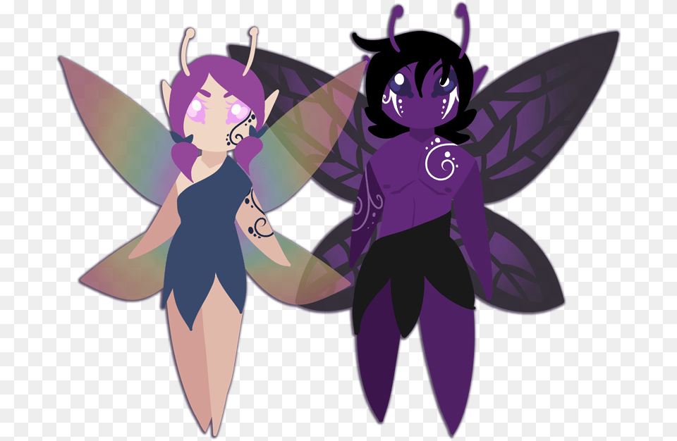 An Example Of A Human Toned Female And A Mythic Toned Fairy, Purple, Publication, Book, Comics Png