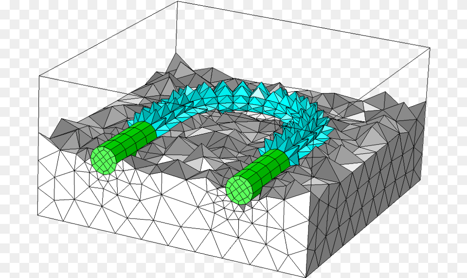 An Example Of The Automatic Transitions Between Hex Comsol Multiphysics, Cad Diagram, Diagram Free Transparent Png