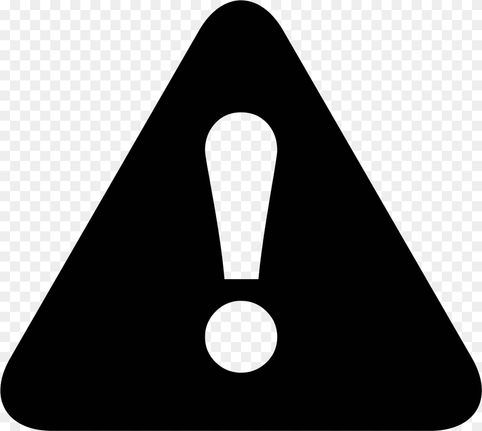An Exclamation Point Drawn Inside Of An Equilateral Alert Icon, Gray Png Image