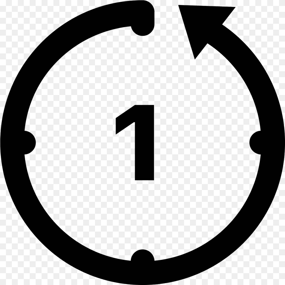 An Icon Of The Last Hour Reduced To A Clock With Icon Black And White, Gray Free Transparent Png
