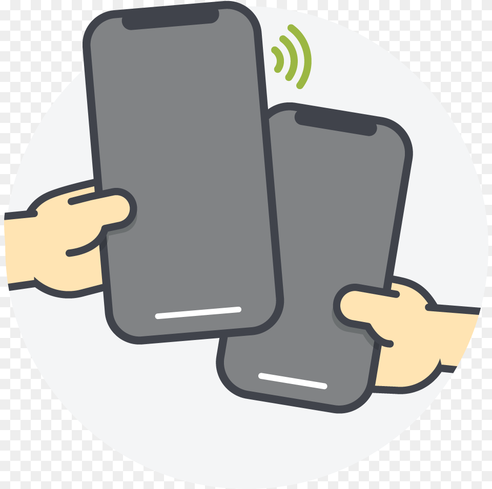 An Icon Showing Two Mobile Phones Sharing The App Smartphone, Electronics, Mobile Phone, Phone, Computer Png