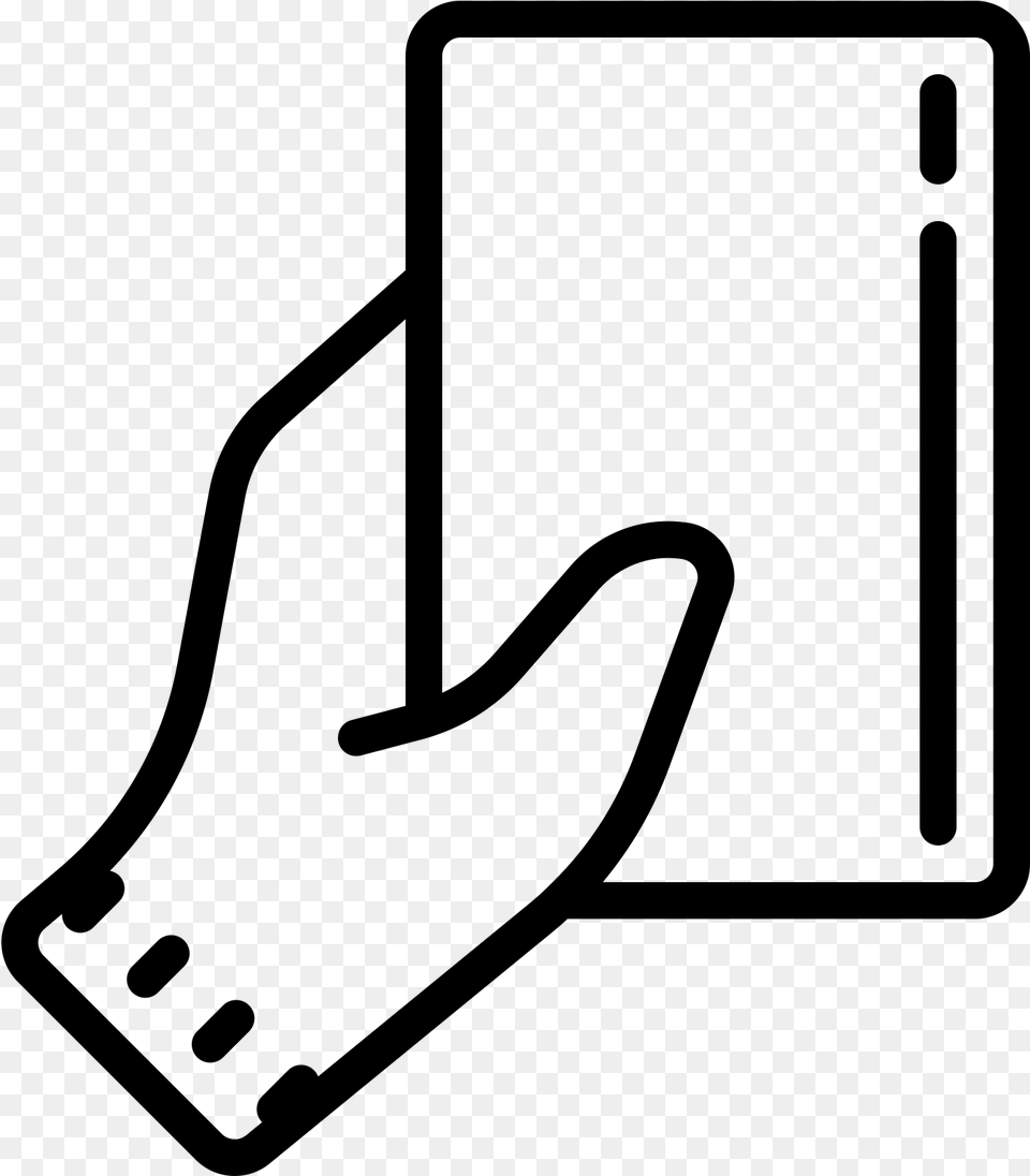 An Icon With A Hand Holding A Rectangular Foul, Gray Free Transparent Png