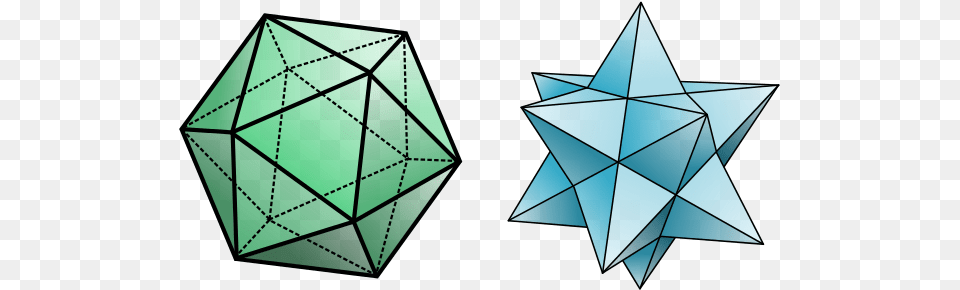 An Icosahedron And A Small Stellated Dodecahedron Dodecahedron Shape, Accessories, Diamond, Gemstone, Jewelry Free Png