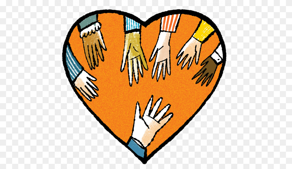 An Illustration Of A Group Of Hands Reaching Out Toward, Body Part, Hand, Person, Heart Png Image