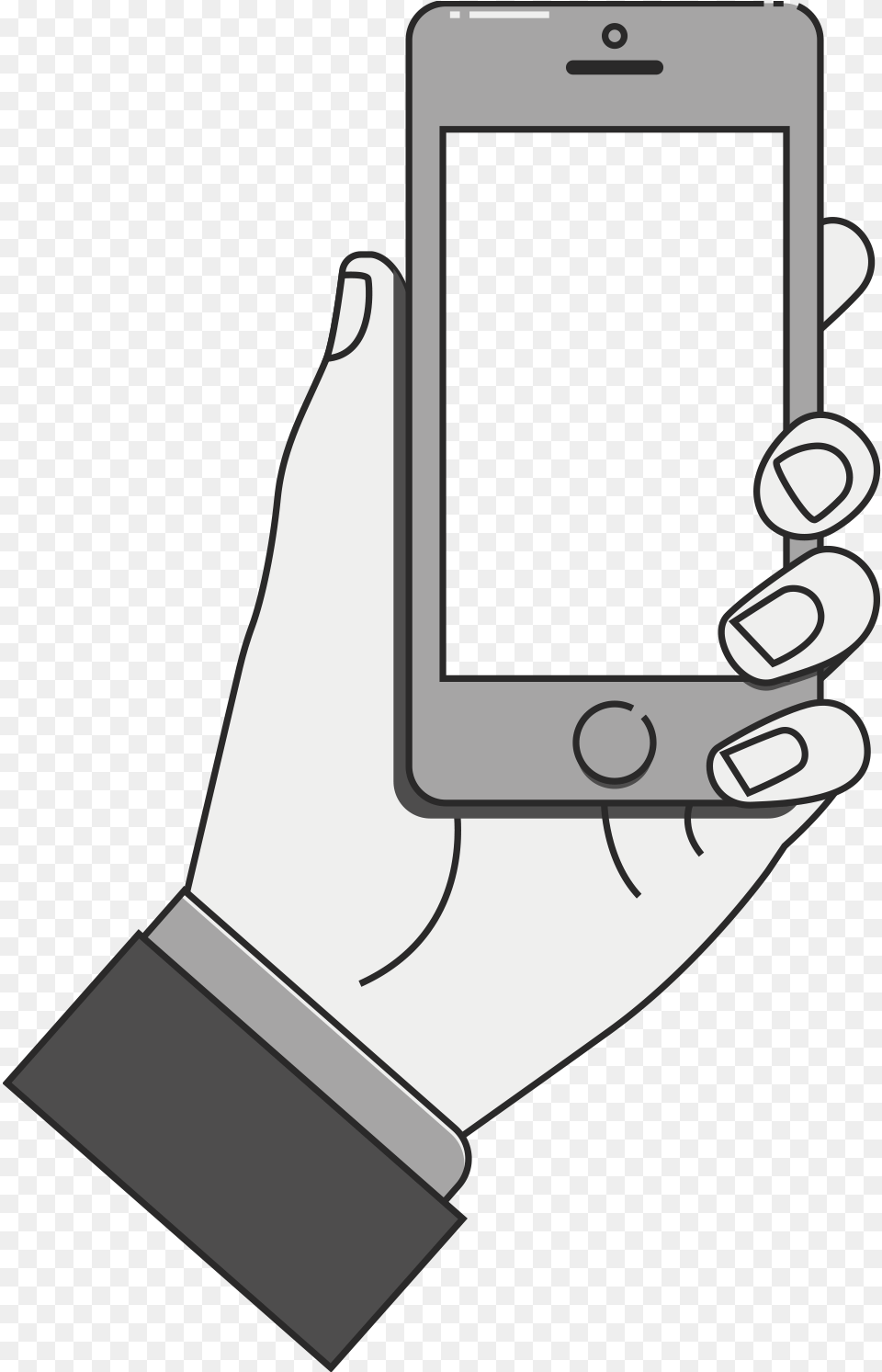 An Illustration Of A Hand Holding A Phone Displaying, Electronics, Mobile Phone, Computer, Hand-held Computer Free Png Download