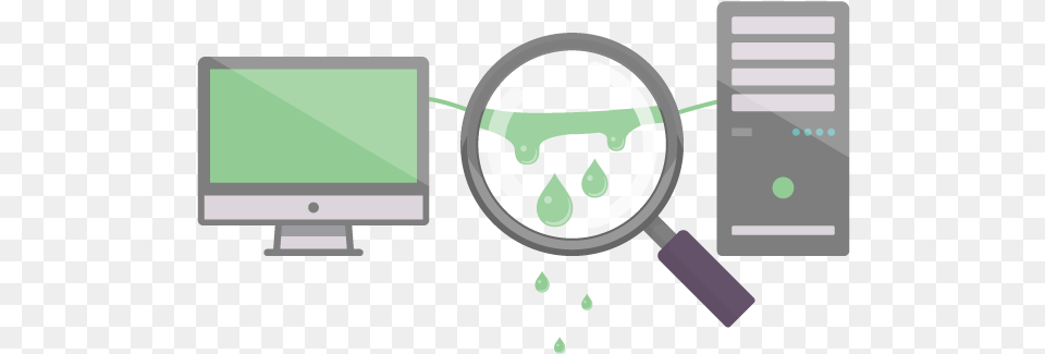 An Illustration Of A Leaking Computer Cable Viewed Flat Panel Display, Magnifying Free Png Download
