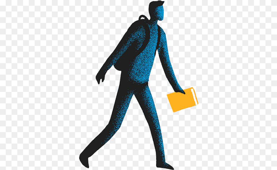 An Illustration Of A Student Walking With A Backpack Illustration, Bag, Person, Woman, Adult Free Png Download