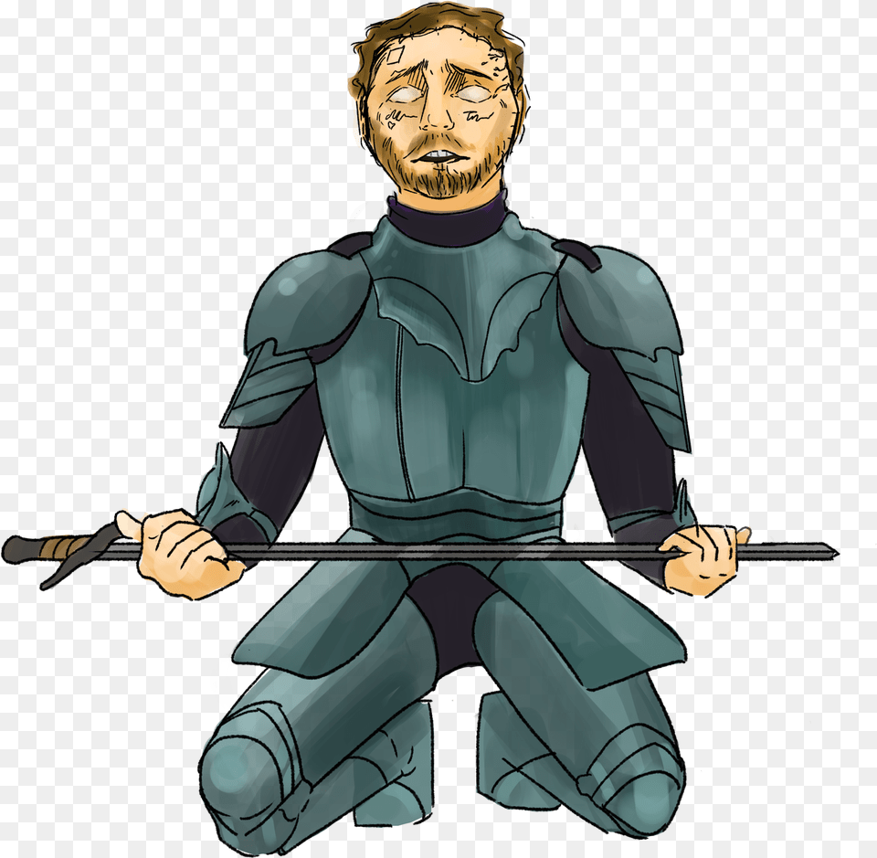 An Illustration Of Post Malone Dressed As A Knight Cartoon, Adult, Male, Man, Person Free Transparent Png