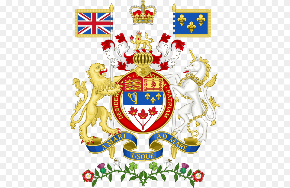 An Illustration Of The Royal Coat Of Arms Of Canada Royal Standard Of Canada, Symbol, Emblem, Logo, Adult Free Png Download