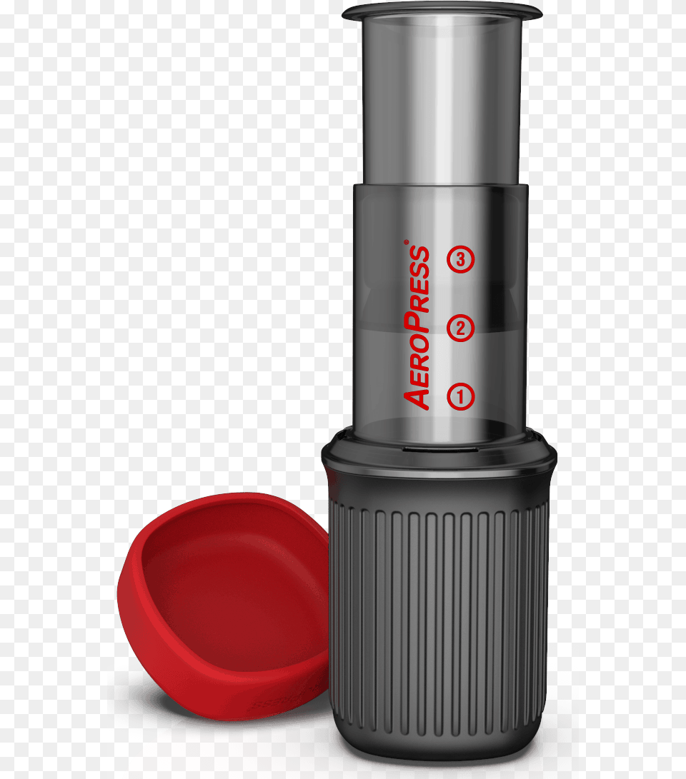 An Image Depicting The Aeropress Go Travel Coffee Press Aeropress With Cup, Cosmetics, Lipstick, Bottle, Shaker Free Png Download