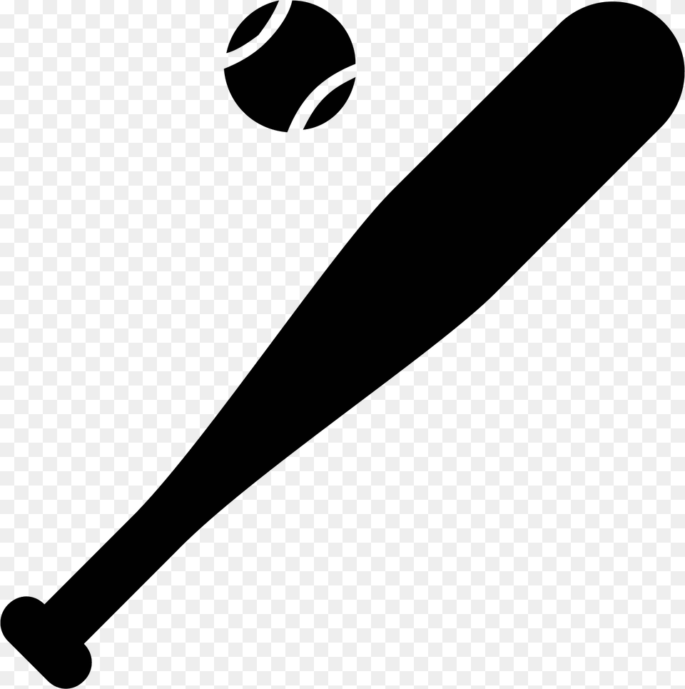 An Image Of A Baseball And Bat Baseball Icon, Gray Free Png Download