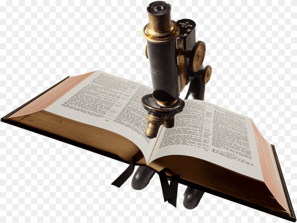 An Image Of The Bible Under A Microscope For Sermons Bible Under Microscope, Book, Publication Png