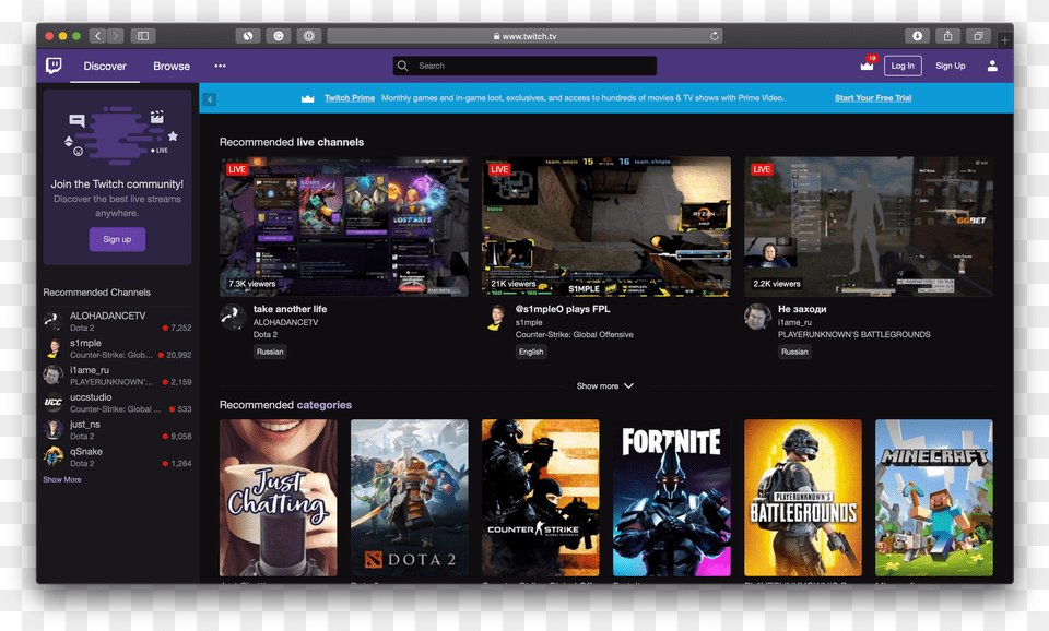 An Image Of The Twitch Interface Twitch Live Streaming, File, Webpage, Person, Adult Free Png