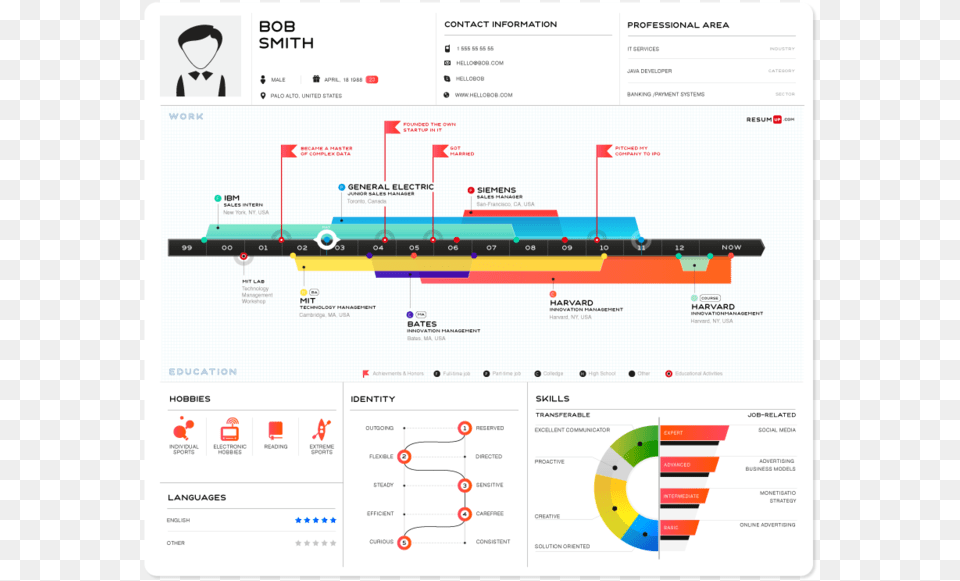 An Infographic Resume From Resumup Resumup Templates, Person Png Image