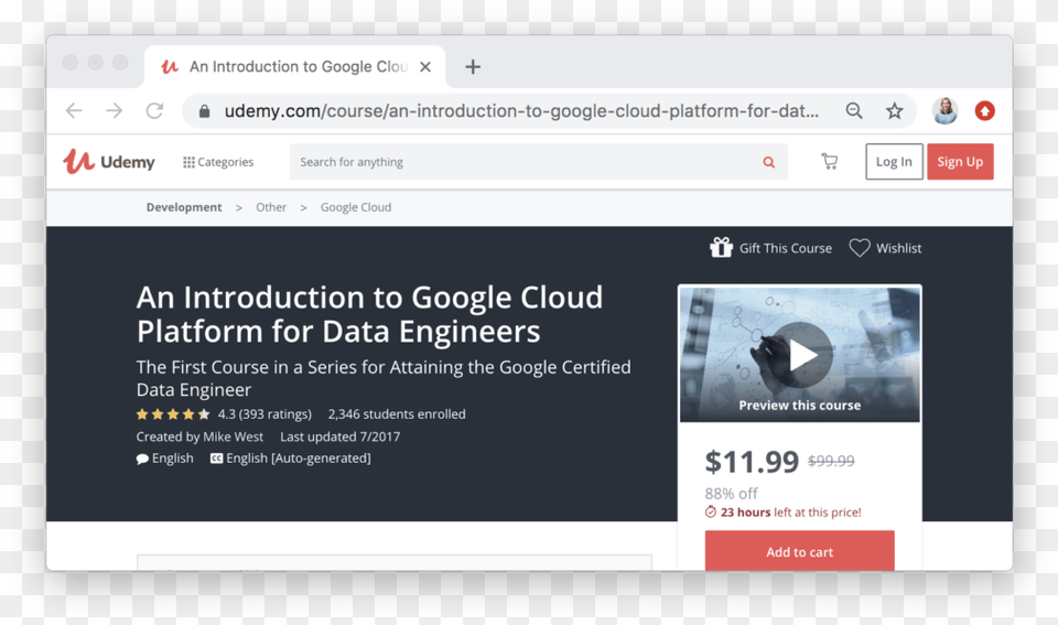 An Introduction To Google Cloud Platform For Data Engineers Facebook Ad Sample Udemy, File, Webpage, Person Free Png Download