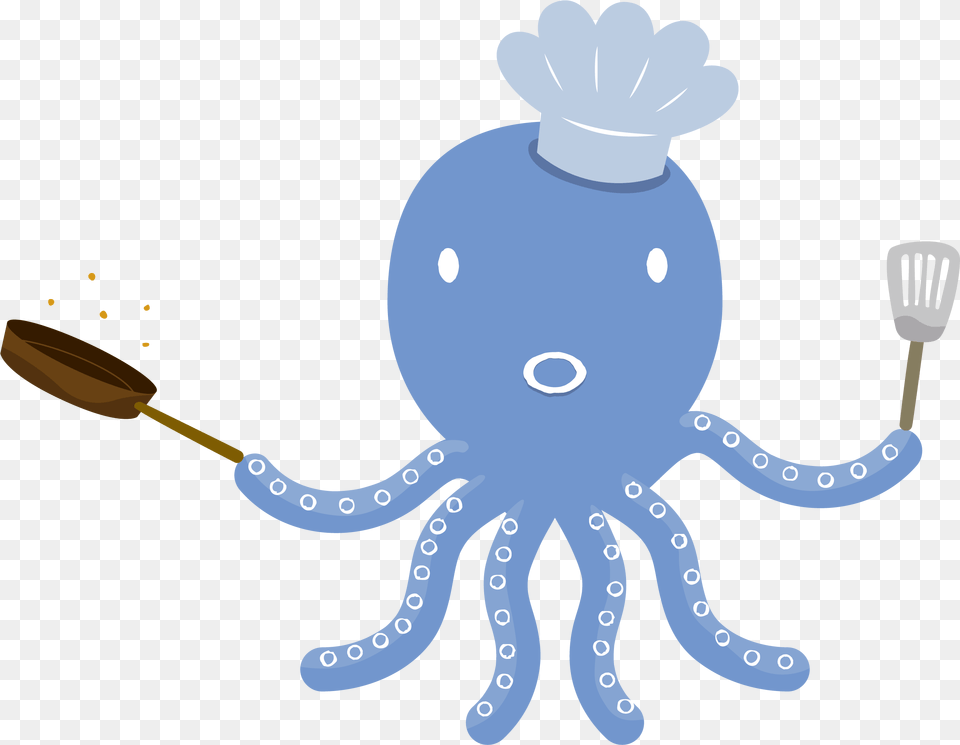 An Octopus Shef Cook Tumblr, Cutlery, Fork, Animal, Sea Life Png Image
