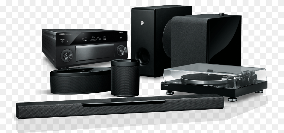 An Of Different Yamaha Music Electronics Products Yamaha Musiccast, Cd Player, Speaker, Stereo, Home Theater Png