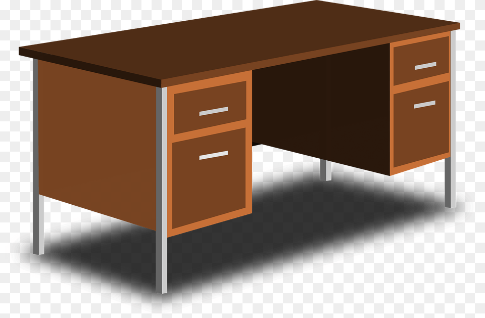 An Office Desk Clipart, Furniture, Table, Cabinet, Computer Free Png Download