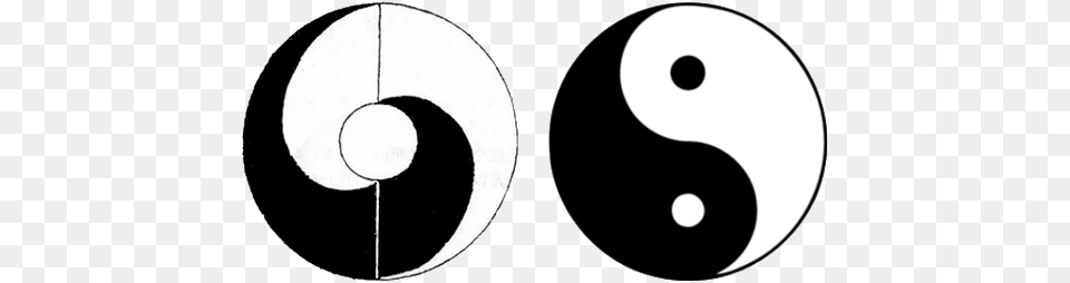 An Old And Modern Right Version Of The Tai Chi Tu Yin And Yang, Number, Symbol, Text, Disk Png Image