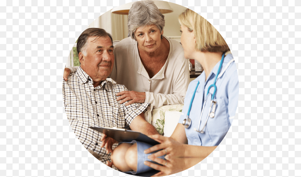 An Old Couple Talking To A Nurse Long Term Care, Photography, Person, Patient, Hospital Free Png