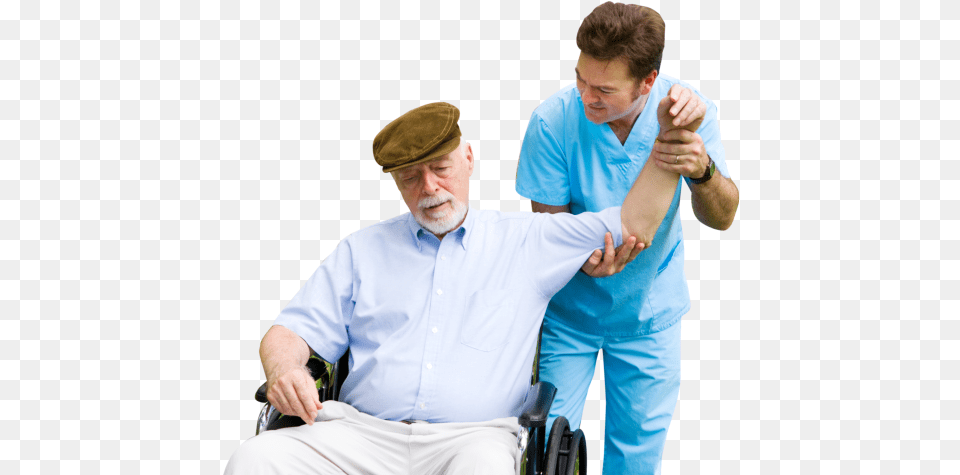 An Old Man And A Nurse Having A Physical Therapy Elderly Physical Care, Body Part, Finger, Hand, Person Free Png Download