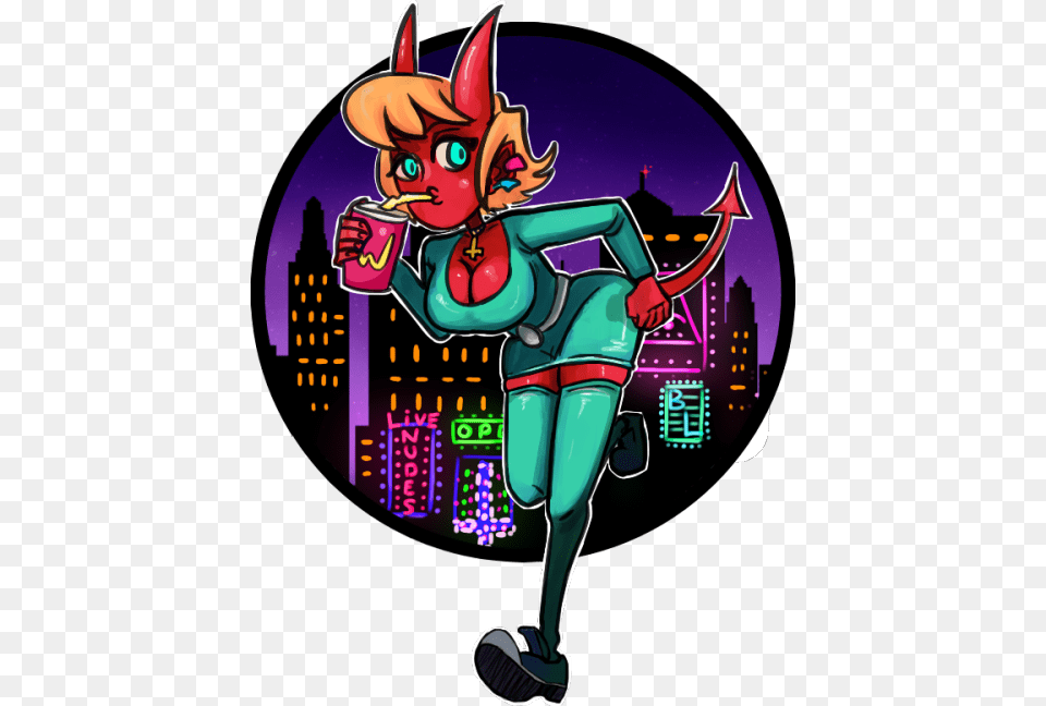 An Oni Girl In Underville An 8039s Themed Metropolis Cartoon, Adult, Person, Female, Woman Png