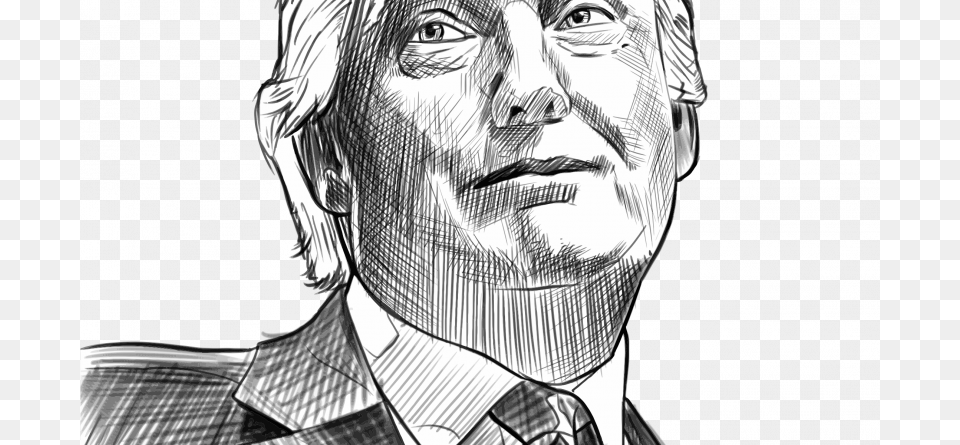 An Open Letter To Donald Trump Cross Hatch Art, Drawing, Adult, Person, Man Free Png