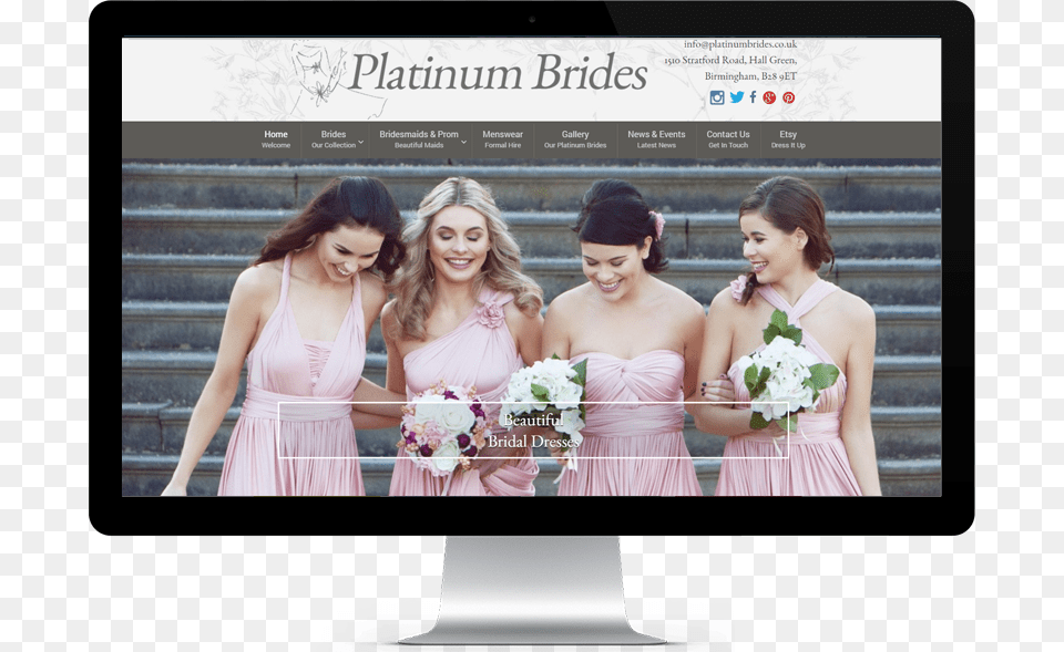 An Ornate Vibrant Website For A Wedding Dress Shop, Flower Bouquet, Flower, Hardware, Electronics Png Image
