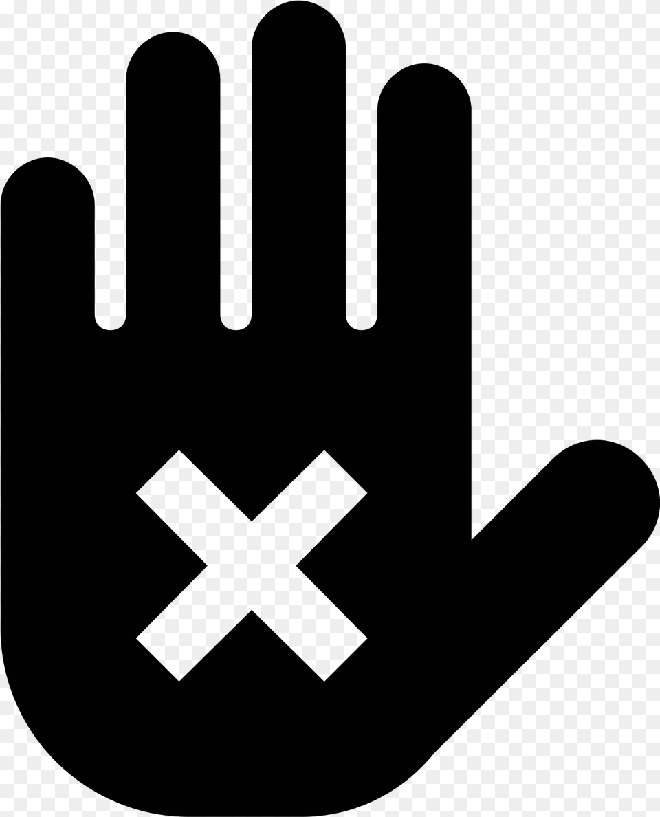 An Outline Of A Hand Is Held Up Facing You With An Hand, Gray Free Transparent Png