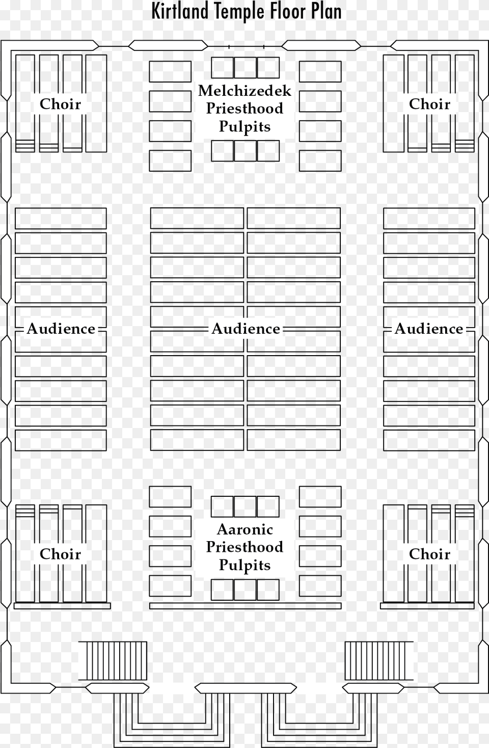 An Outline Of The Main Floor Of The Kirtland Temple Kirtland Temple Floor Plan First Floor, Text, Diagram, Electronics, Hardware Png