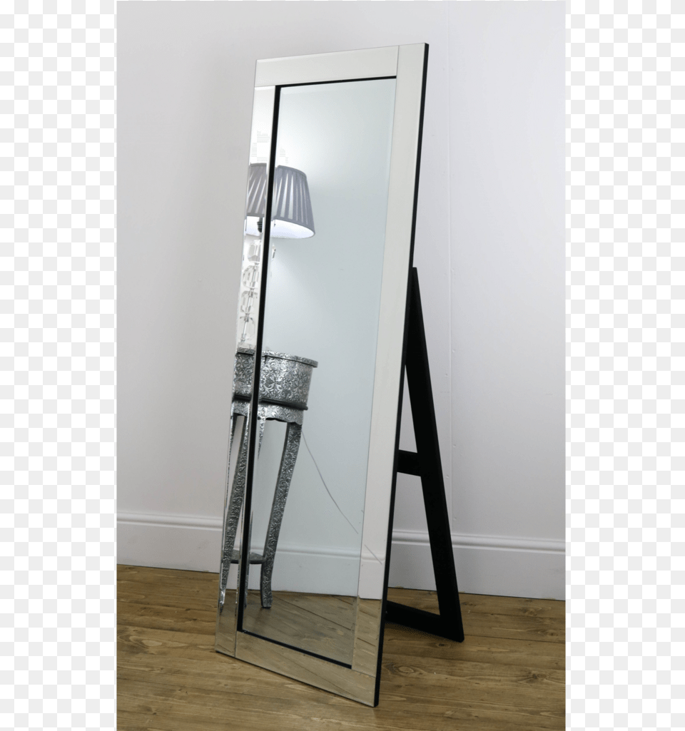 An Overall View Of This Distinctive Mirror In A Typical Chrome Mirror Wall Full Length, Door, Lamp Free Png Download