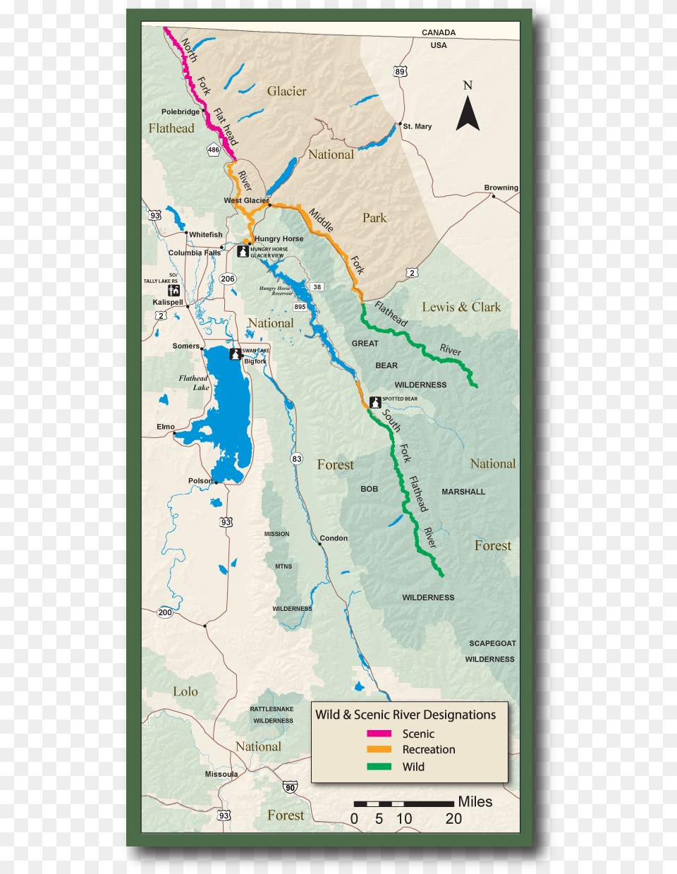 An Overview Map Of The 3 Forks Of The Flathead Wild Flathead Lake Map, Chart, Plot, Atlas, Diagram Png