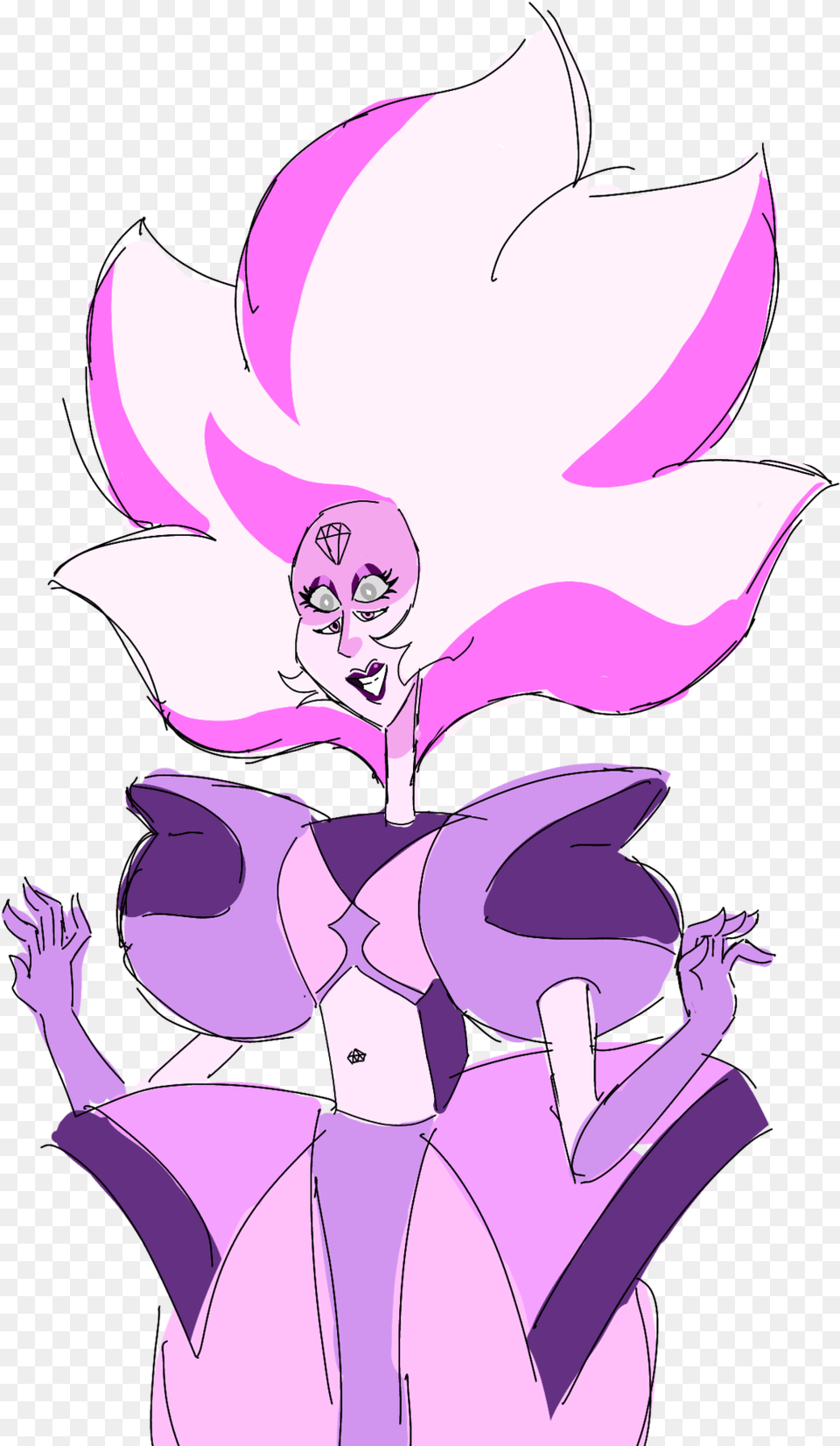 An Sketchy Sketch Of Bubblegum Diamond Inspired By Steven Universe Fusions Purple Diamond, Book, Publication, Comics, Plant Png Image