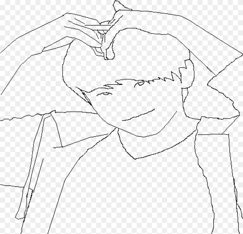 An Unfinished Horribly Drawn Woozi Line Art, Gray Free Png Download