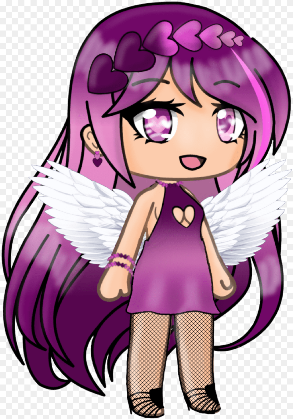 An Update For Valentina Gacha Life Angel Wings, Book, Comics, Publication, Purple Free Png