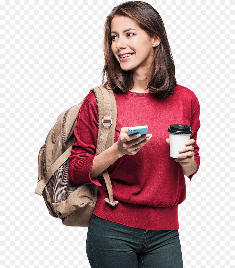 Ana G Student With Phone, Woman, Adult, Female, Photography Free Png