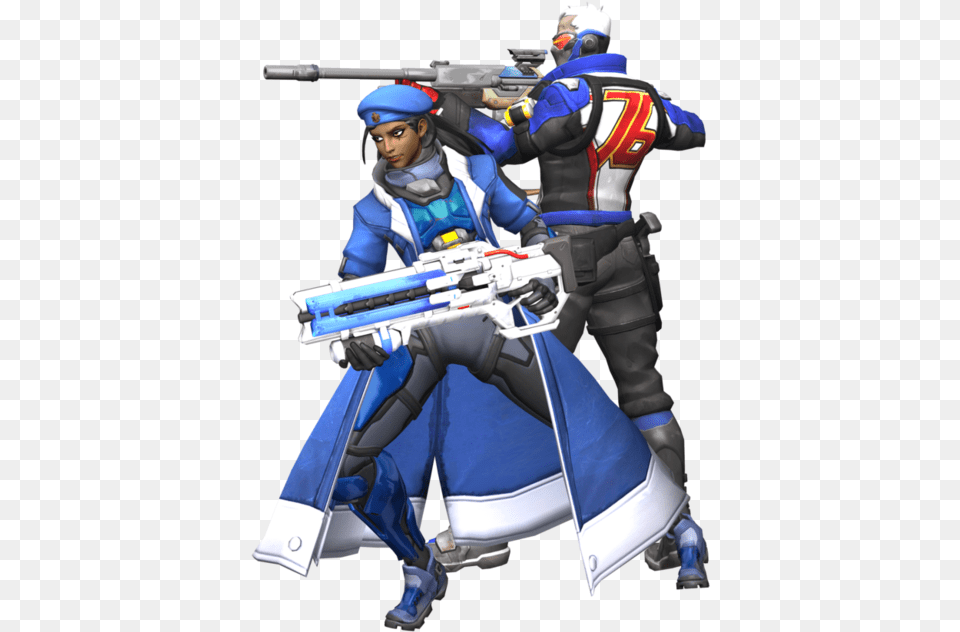 Ana Overwatch Black And White Library Ana X Soldier, People, Person, Baby, Adult Free Png